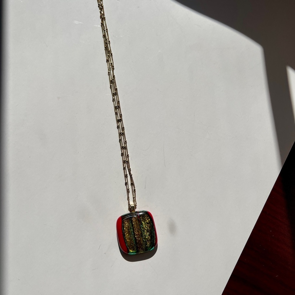 Glass multi-color necklace - Picture 5 of 6